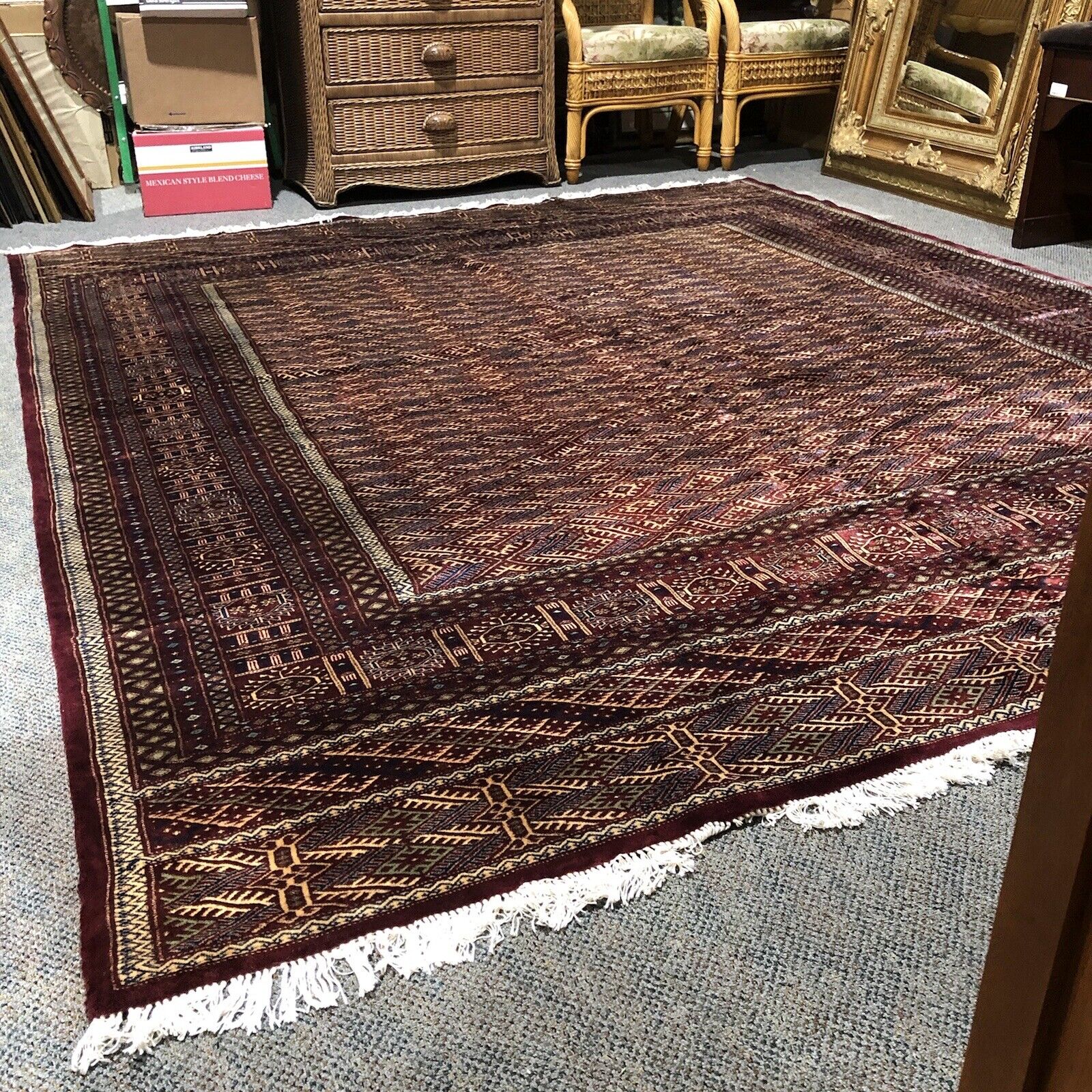 9 FT. X 8 1 / 2 FT. HAND KNOTTED ORIENTAL WOOL RUG PAKISTAN TIGHT WEAVE EXCELLE 