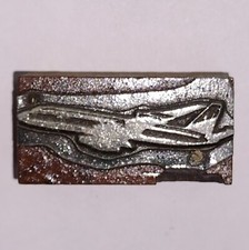 Airplane Of Some Kind Vintage Printing Letterpress Printers Block Shiny
