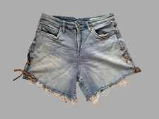 Blank NYC Jean Shorts Womens 29 Retro High Rise Stretch Fray Hem Cut-Off