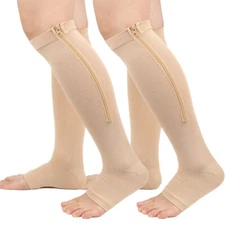 20-30mmHg Zipper Compression Socks for Improves Blood Circulation, Relieves Pain