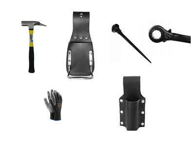 Gerüstbau SET Hammerhalter inkl. Latthammer + Gerüstbauratsche 19/22 +Halter + H
