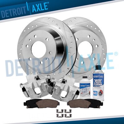 325mm Rear Drilled Rotors + Calipers & Brake Pads for Chevy SSR GMC Envoy XL XUV
