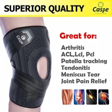 Caspe Knee Brace Support Stabilizer Patella Adjustable Knee Wrap for Arthritis