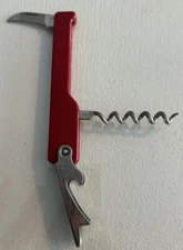 FGB Italy Corkscrew Wine/Can Opener Burgundy Multi-Tool