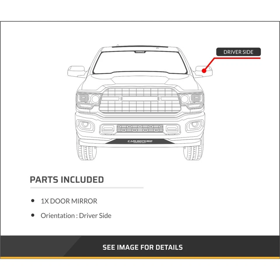Espejo retrovisor de puerta lado del conductor para GMC Envoy/Envoy XL 2002 2003 | eléctrico | térmico Foto 4 de 4