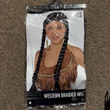 AMSCAN Native American Braids Wig Halloween Costume Accessories, Black, One Size