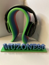 3D-Printed Multi-Color Headphone Stand   Unique Wave Design   Durable  Stylish