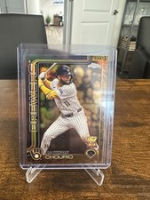 Jackson Chourio 2025 Topps Gilded 20/99 Chrome Gold Milwaukee Brewers #193