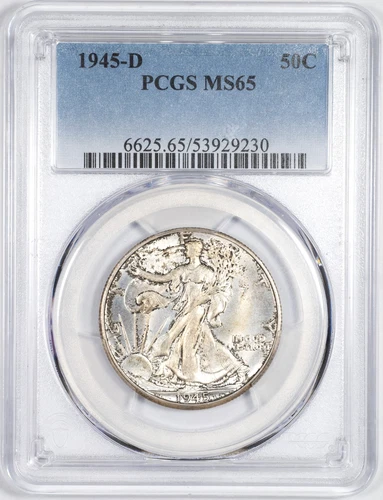 1945-D PCGS MS65 Walking Liberty Silver Half Dollar - Nice & Original Toned!