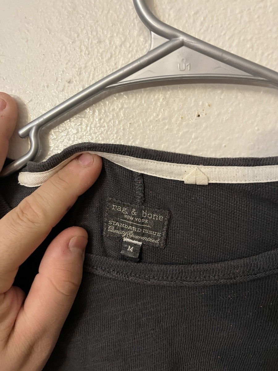 Rag & Bone Standard Issue Shirt Mens Medium Gray Soft Pocket Crewneck Tee Casual View 3