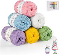 Dickes Baumwoll-Nylon-HäKelgarn 6Er Set FüR AnfäNger Farbige Projekte
