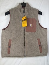 NWT Carhartt Montana Reversible Insulated Sherpa Vest Women's Large Brown