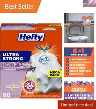 Ultra Strong Tall Kitchen Trash Bags, Lavender  Sweet Vanilla Scent, 13 Gal, 80