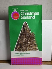 Vintage W. T. Grant Christmas Shoppe Gold Garland 25' x 4" Wide 