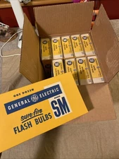 Vintage GE Sure Fire Flash Bulbs Number SM Case Of Ten Boxes (120 Bulbs) NOS
