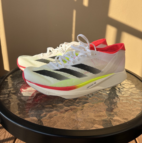 Adidas Adizero Takumi Sen 10 White Black Lucid Red IH5712 Men's 7.5 Racing Shoe