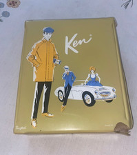 Mattel Ken Doll Vinyl Carrying Case Gold 1962 Barbie shown w/ White Convertibe
