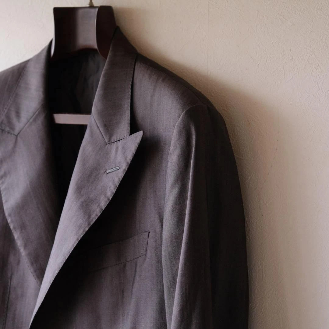 Giacca Gucci lana seta a punta grigio antracite 48 usata ottima lusso formale