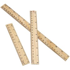 3 Pack Wood Rulers 6 8 12 Inch SAE Metric for Drawing Home Office Engineering