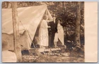 K32/ Lake Keuka New York RPPC Postcard c1910 Women Tent Camping 1276