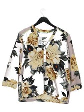 Pyrus Women's Blouse L Multi Floral Silk with Polyester 3/4 Sleeve V-Neck Basic