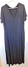 Women's Long T-shirt Dress Size XL Black with pockets