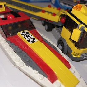 Lego #4643  CITY Power Boat Transporter. Complete. w/Minifigures & Instructions