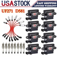 8 Ignition Coil + Spark Plug + Wire Set For Chevy GMC LS3 4.8L 5.3L 6.0L UF271