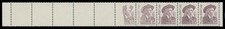1988, USA BUFFALO BILL 15C, 5 STAMPS W/COLOR OMITTED IN STRIP OF 10 NH SC.#2177d