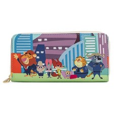 Loungefly Zootopia Chibi Group Zip Purse Faux Leather Adjustable Strap Official