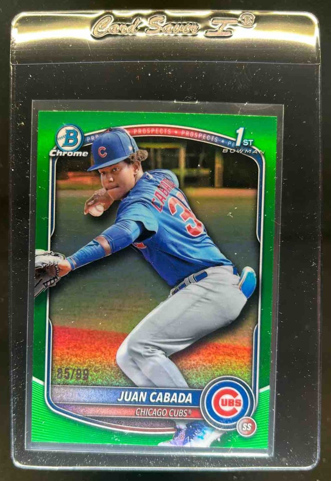 2025 Bowman Chrome Juan Cabada Green Refractor 1st Prospect #85/99 Cubs
