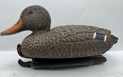 Vintage Carry Lite Duck Mallard Hen Decoy Made In Italy Sport Plast
