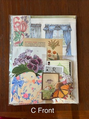 Junk Journal Collage Kit C, Cottage Flower Themed,  Vintage Book Pages, Ephemera