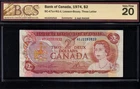 1974 RADAR $2.00 BCS VF-20 * 2252522 * RARE 2-Digit Serial # Canada QEII Deuce