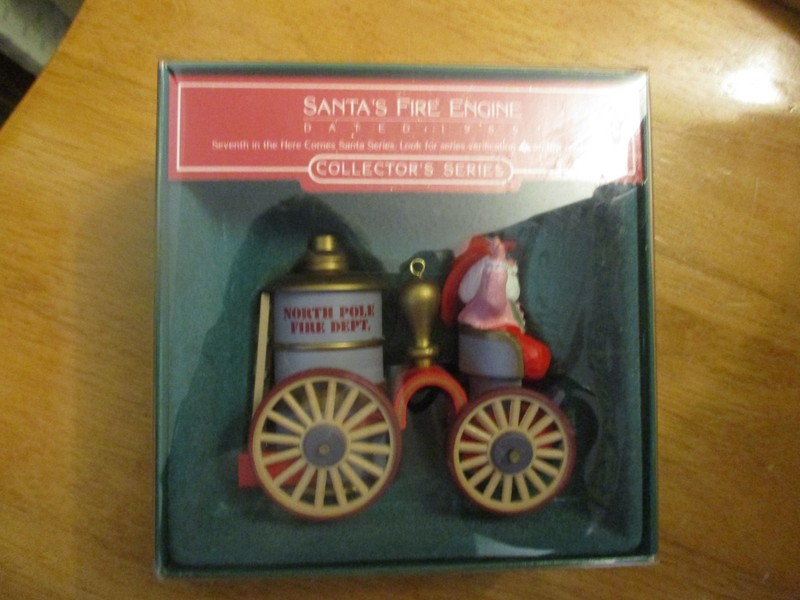 1985 Hallmark Santa's Fire Engine Ornament in Original Box