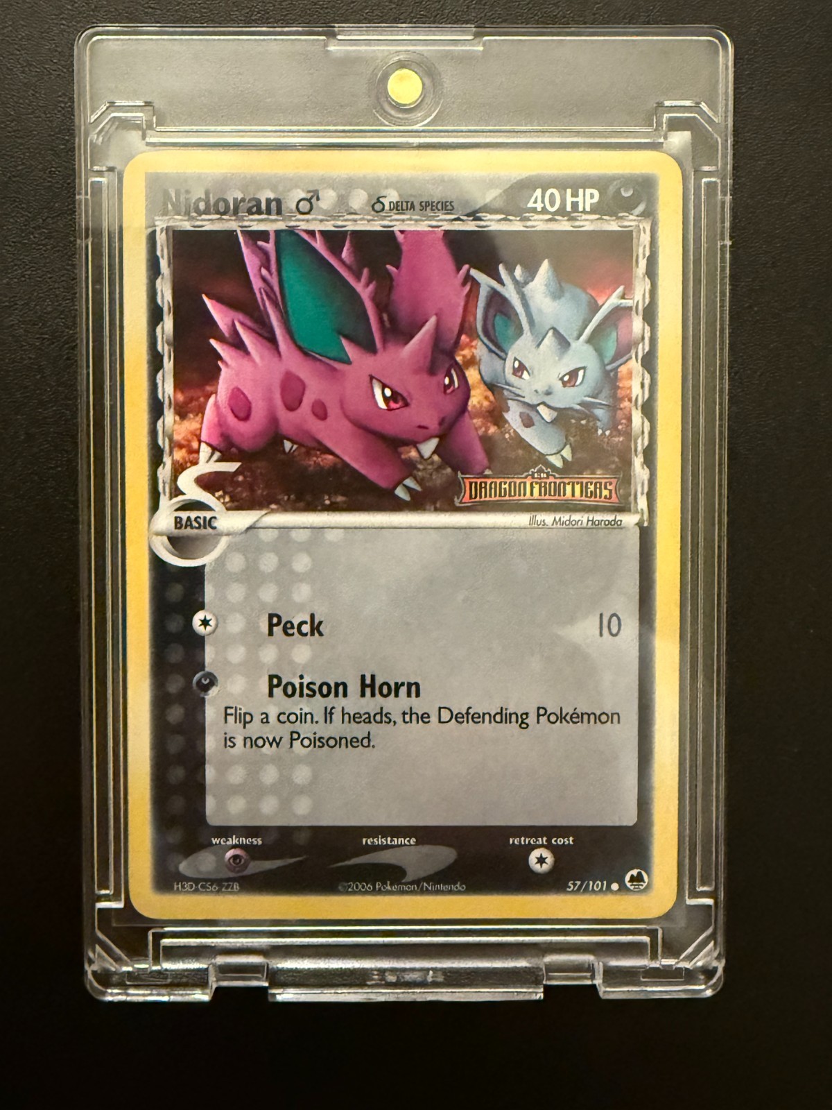 Pokémon TCG Nidoran M (Delta Species) EX Dragon Frontiers 57/101 Reverse Holo LP