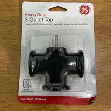 New in Pkg.- GE 3 Prong Green Power Tap Grounded Heavy Duty OUTLET TAP