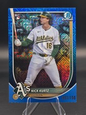 2025 Bowman Chrome Mega Box Nick Kurtz #93 (RC) Blue Refractor /150 Athletics