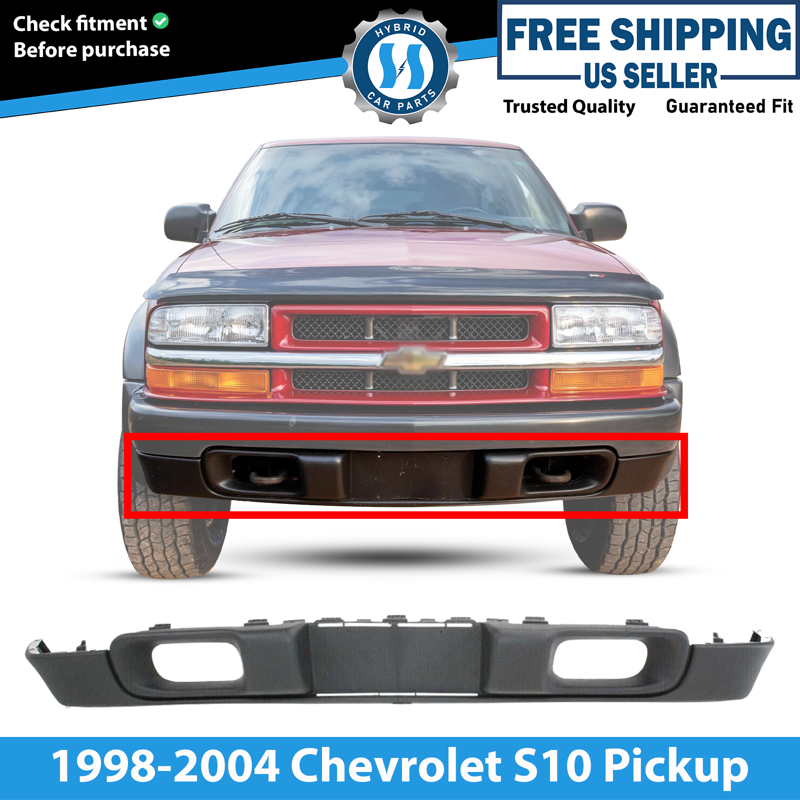 1998-2004 Chevrolet S10 Blazer 4WD Front Bumper Lower Valance | TRQ