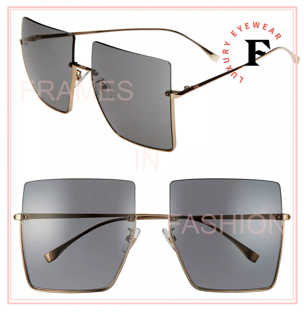 FENDI 2021 SS Unisex Square Oversized Sunglasses