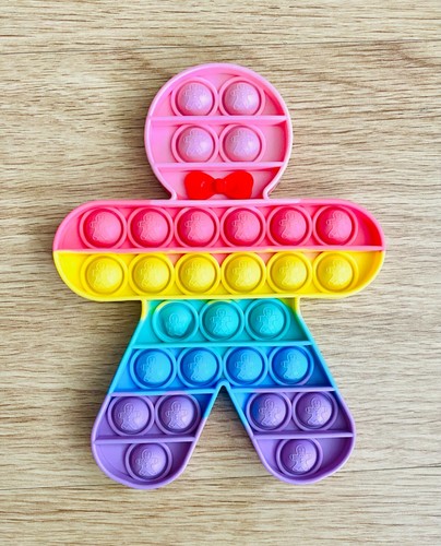 Kaufen Sie 3 für £10 Pop Popper Fidget Toy Push It Poppet Bubble Regenbogen Burger Pommes - Bild 4 von 13