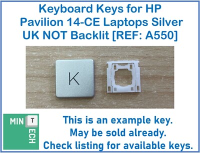 Tastatur Ersatz Tasten für HP Pavilion 14-CE Laptops Silber UK NICHT Hintergrundbeleuchtung