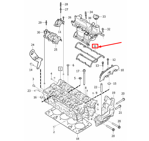 VOLVO V40 Hatchback Cylinder Head Valve Cover Gasket 31330772 GENUINE