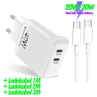 Huawei P, Mate, Honor Dualport Schnellladegerät Netzteil Usb C Ladekabel 