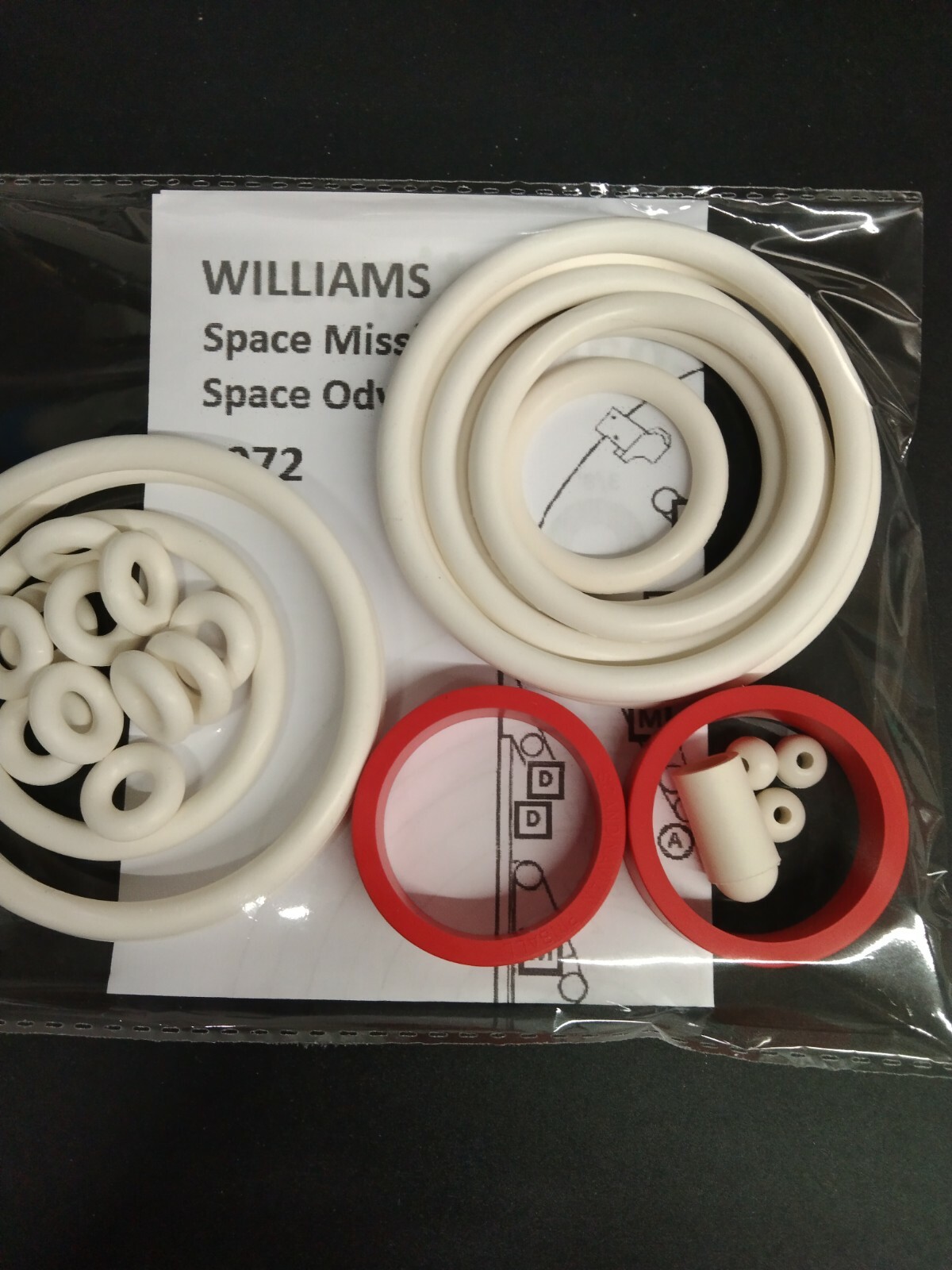 Kit élastiques flipper Williams Space Mission pour entretien de plateau