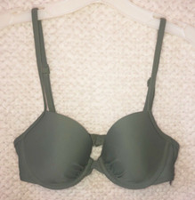 Women's AERIE Khaki Green Lightly Lined Underwire Adjustable Bikini Top 34B EUC