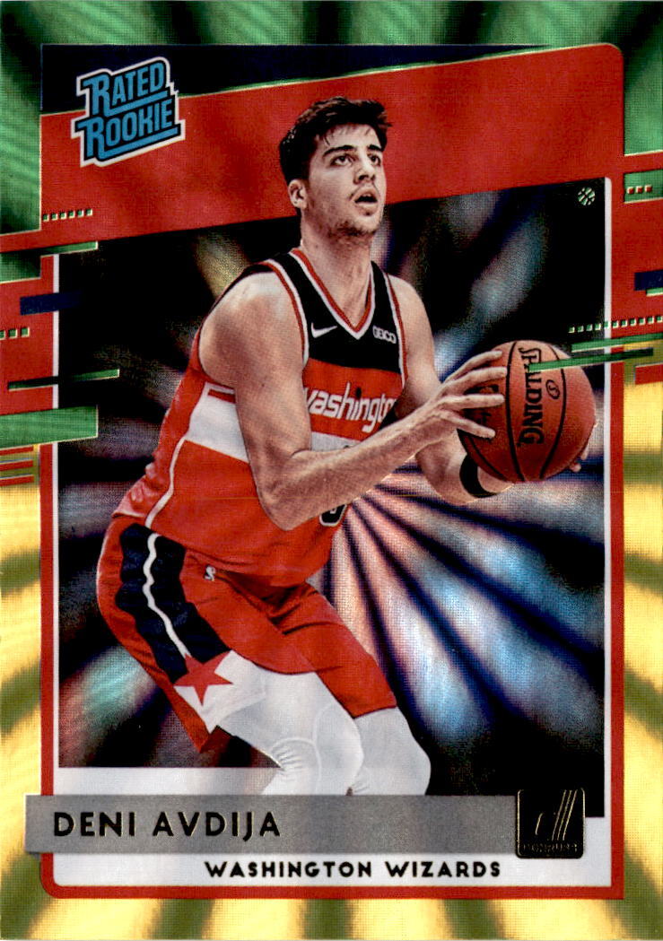 2020-21 Donruss #205 Deni Avdija Holo Green and Yellow Laser Washington Wizards
