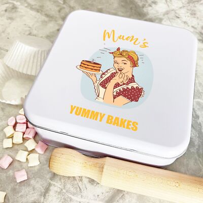 Personalisierte quadratische Retro-Stil Mamas Lecker Backen Keks Backen Süßigkeiten Kuchenform