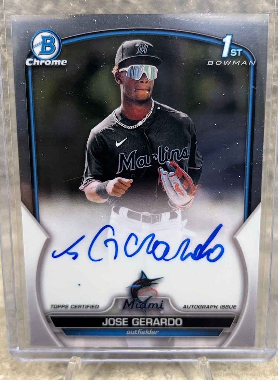 JOSE GERARDO 2023 BOWMAN CHROME 1ST AUTOGRAPH MARLINS AUTO