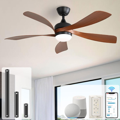 52'' Smart Ceiling Fan with Remote, Alexa/Google Compatible, 3-Color Light